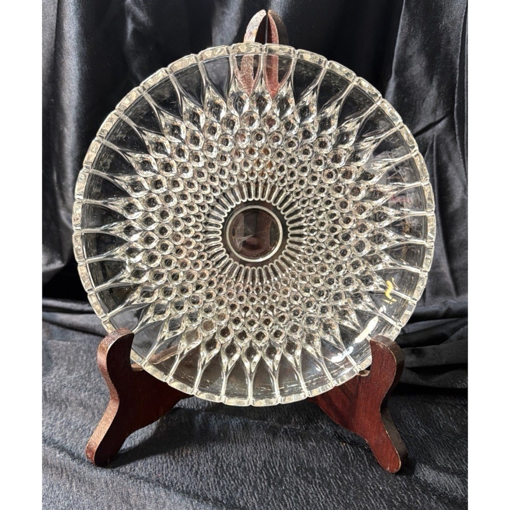 Vintage Clear Glass‎ Hobnail 7 Inch Dish Bowl Candy (2820)